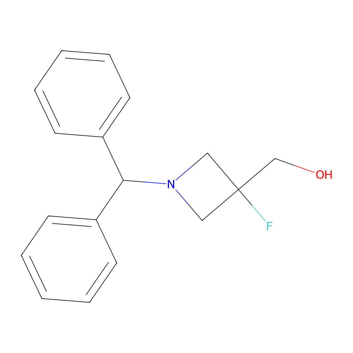 [1-(Diphenylmethyl)-3-fluoroazetidin-3-yl]methanol molecular structure, CAS 1126650-62-1