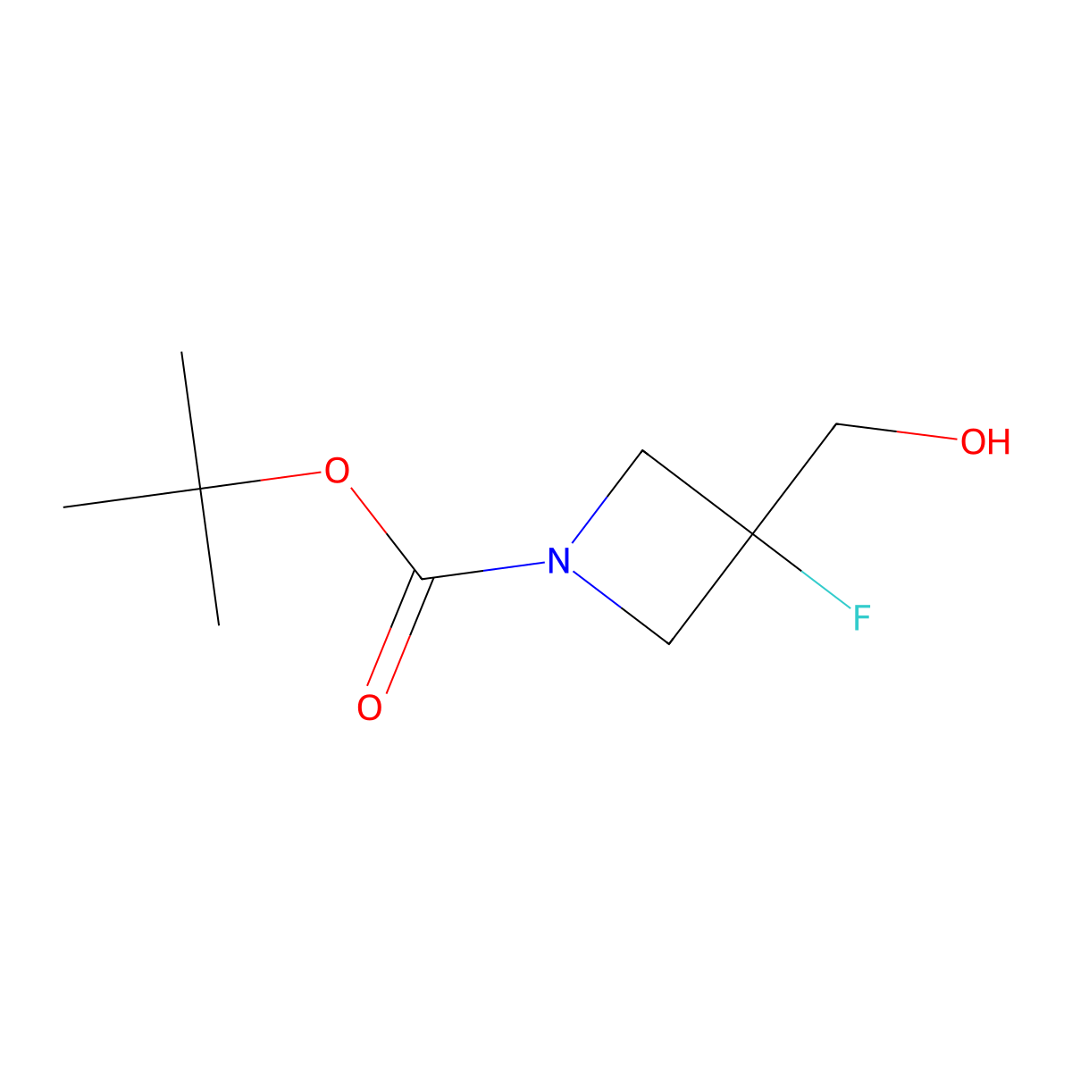 1-Boc-3-fluoroazetidine-3-methanol molecular structure, CAS 1126650-66-5