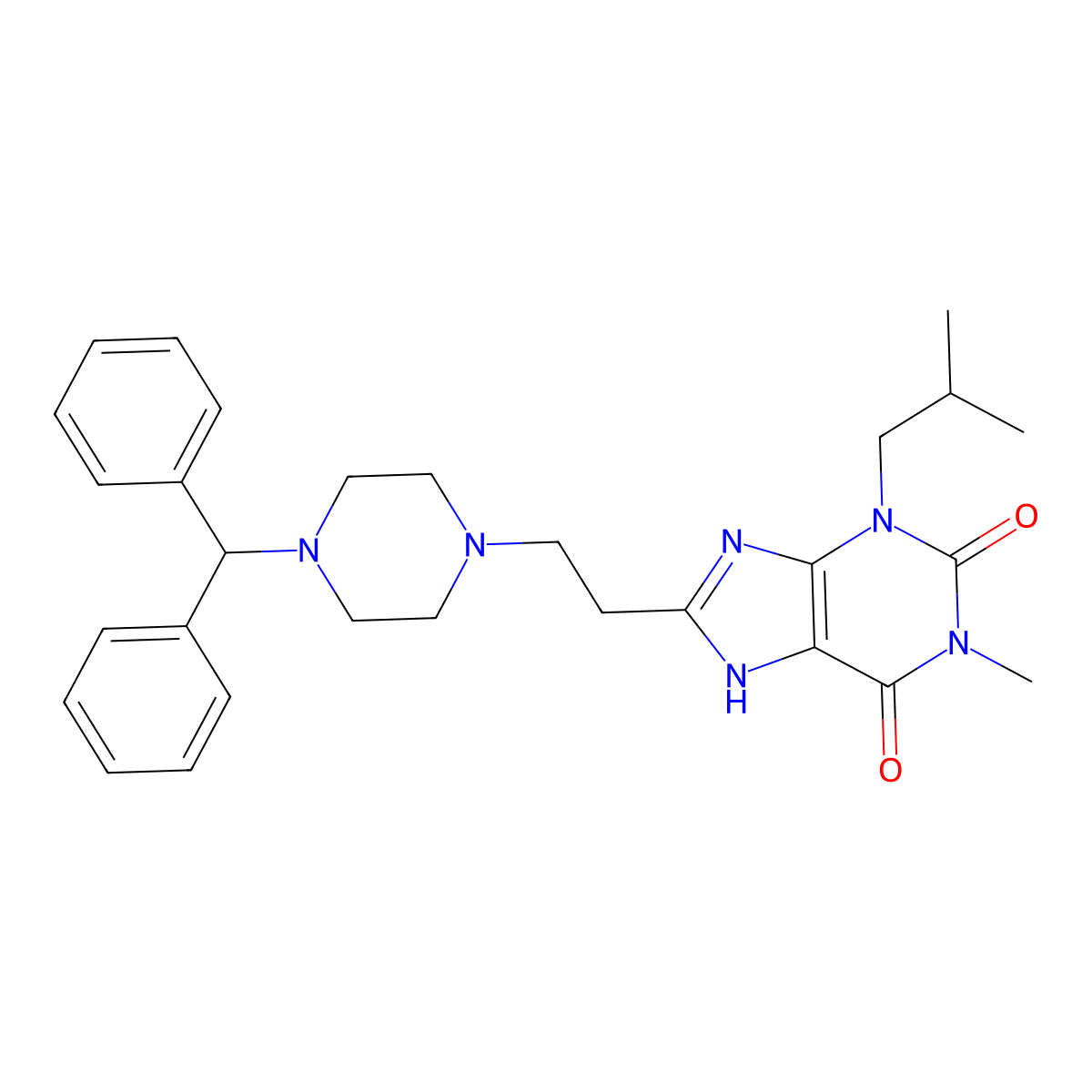 Laprafylline molecular structure, CAS 112666-96-3