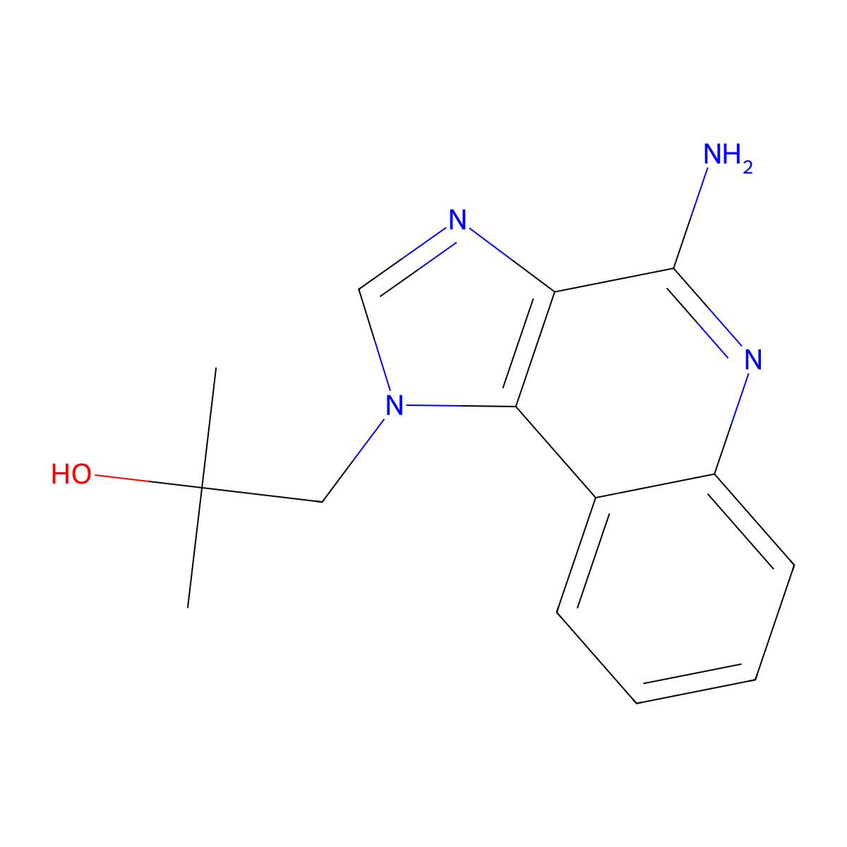 4-Amino-alpha,alpha-dimethyl-1H-imidazo(4,5-c)quinolin-1-ethanol molecular structure, CAS 112668-45-8