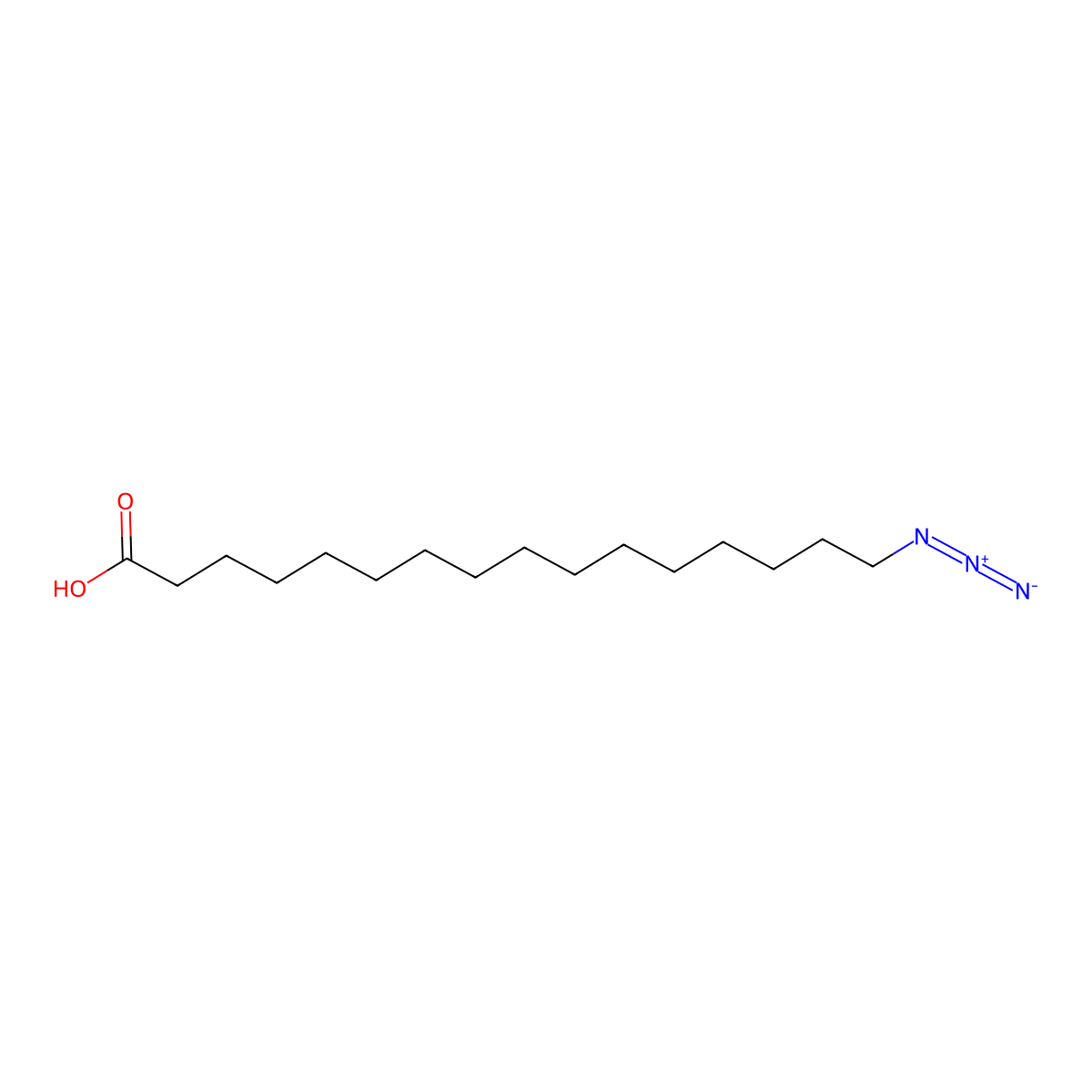 16-Azidohexadecanoic acid molecular structure, CAS 112668-54-9