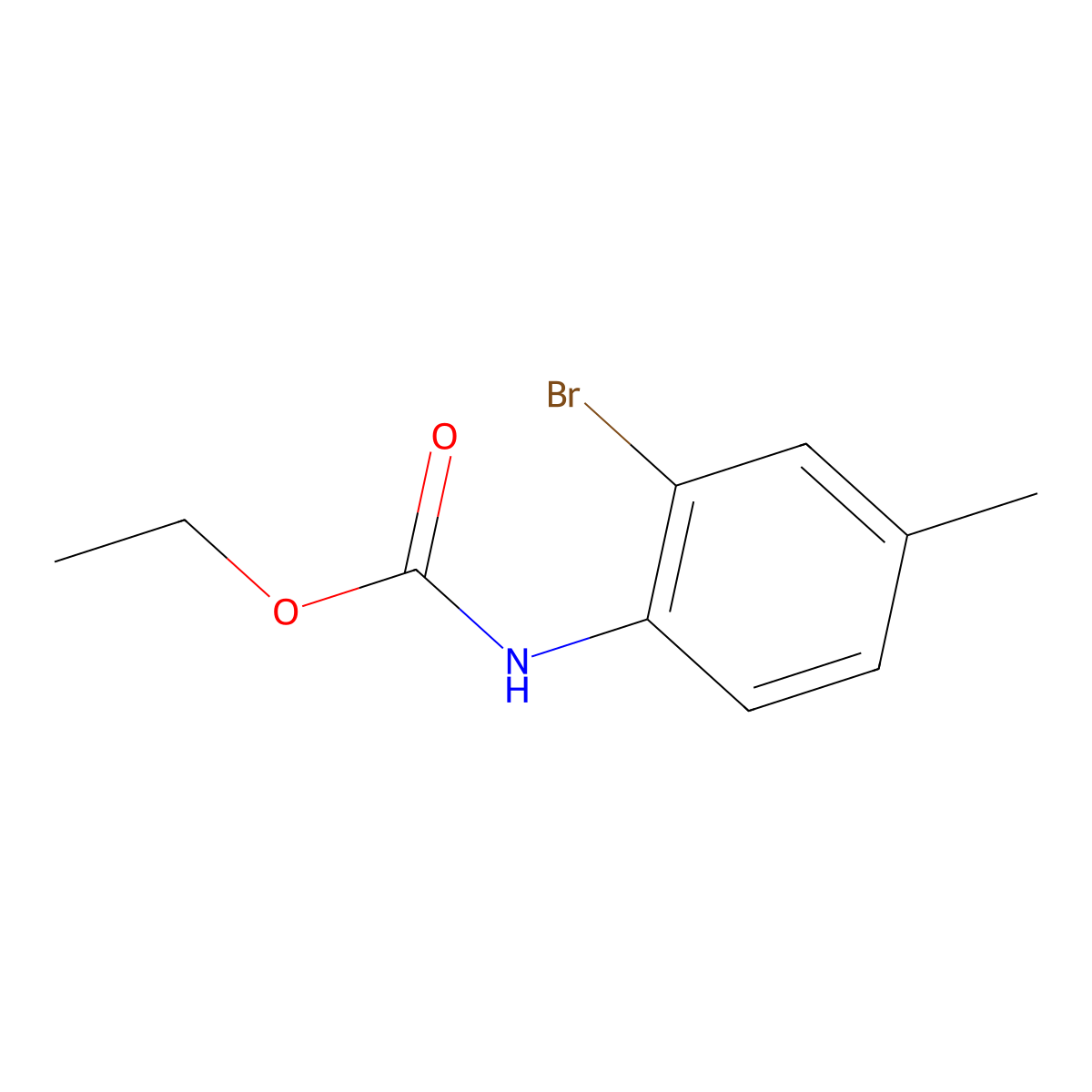 ethyl N-(2-bromo-4-methylphenyl)carbamate molecular structure, CAS 112671-44-0