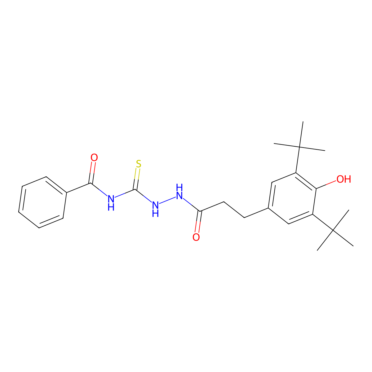 N-[[3-(3,5-ditert-butyl-4-hydroxyphenyl)propanoylamino]carbamothioyl]benzamide molecular structure, CAS 112674-06-3