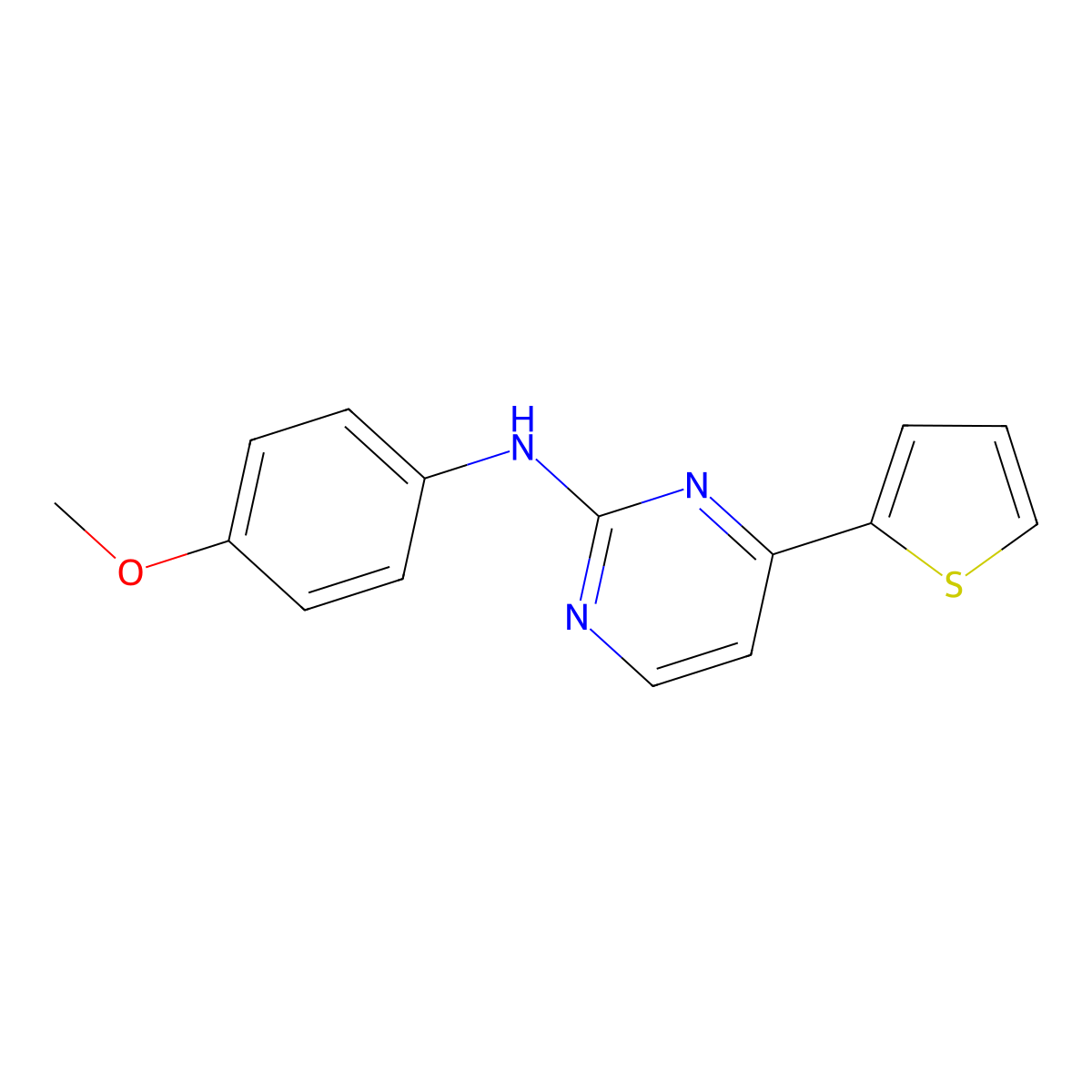 N-(4-Methoxyphenyl)-4-(2-thienyl)-2-pyrimidinamine molecular structure, CAS 112675-69-1