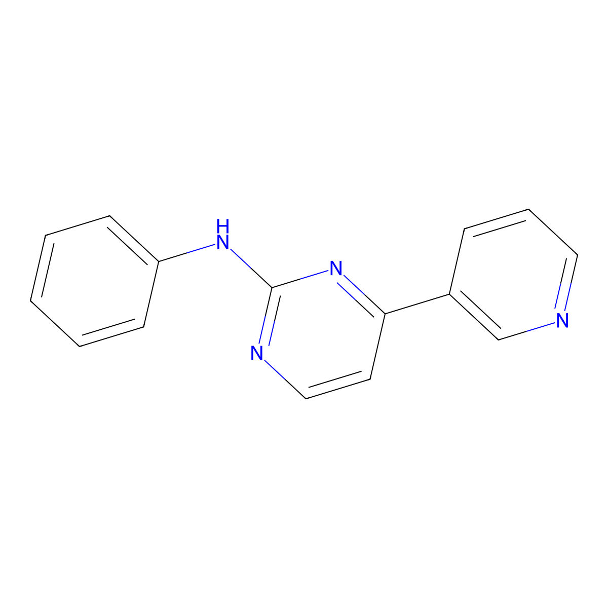 N-phenyl-4-(pyridin-3-yl)pyrimidin-2-amine molecular structure, CAS 112675-73-7