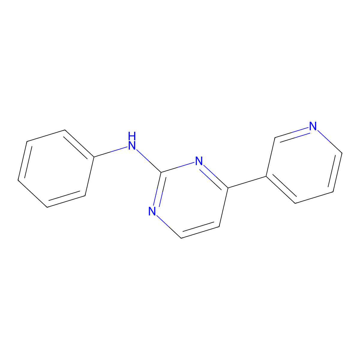 N-phenyl-4-(pyridin-3-yl)pyrimidin-2-amine molecular structure, CAS 112675-73-7