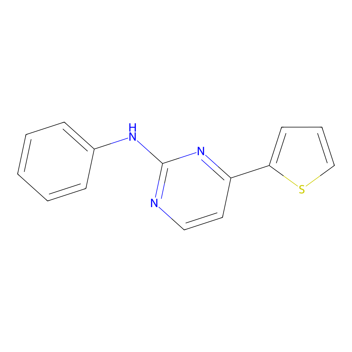 N-phenyl-4-(thiophen-2-yl)pyrimidin-2-amine molecular structure, CAS 112675-81-7