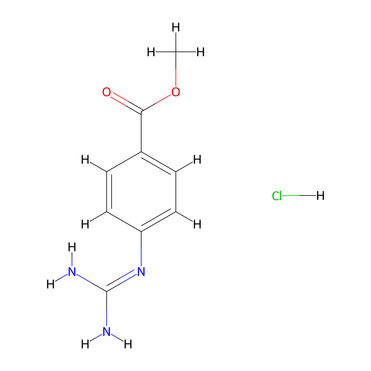 Methyl 4-carbamimidamidobenzoate hydrochloride molecular structure, CAS 112677-03-9