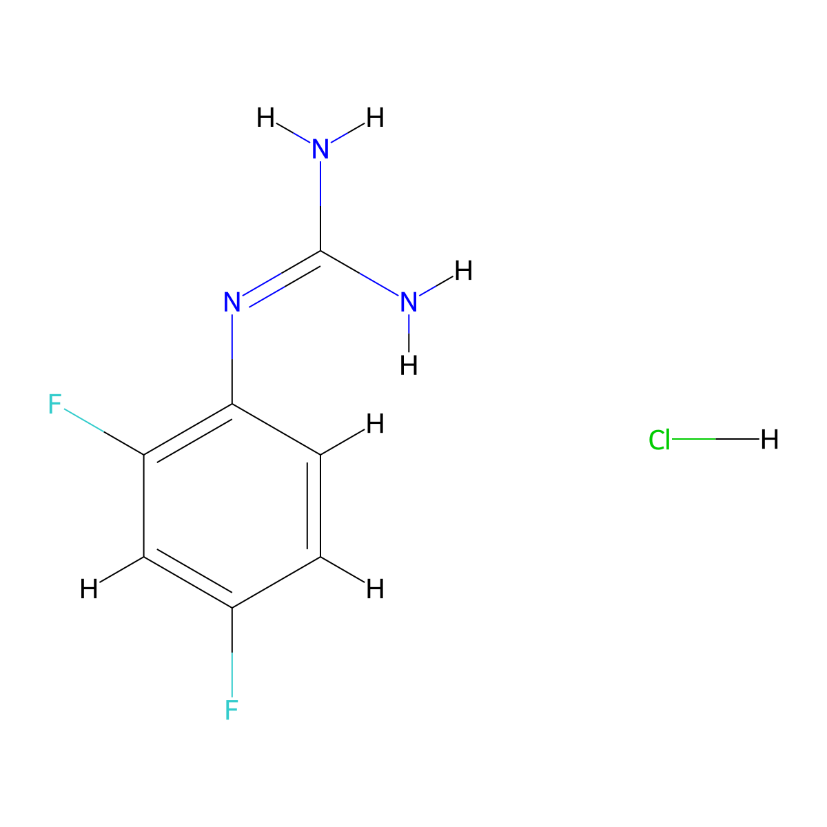 N-(2,4-difluorophenyl)guanidine hydrochloride molecular structure, CAS 112677-40-4