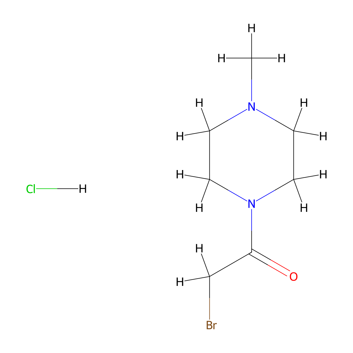 2-Bromo-1-(4-methylpiperazin-1-yl)ethanone hydrochloride molecular structure, CAS 112677-73-3