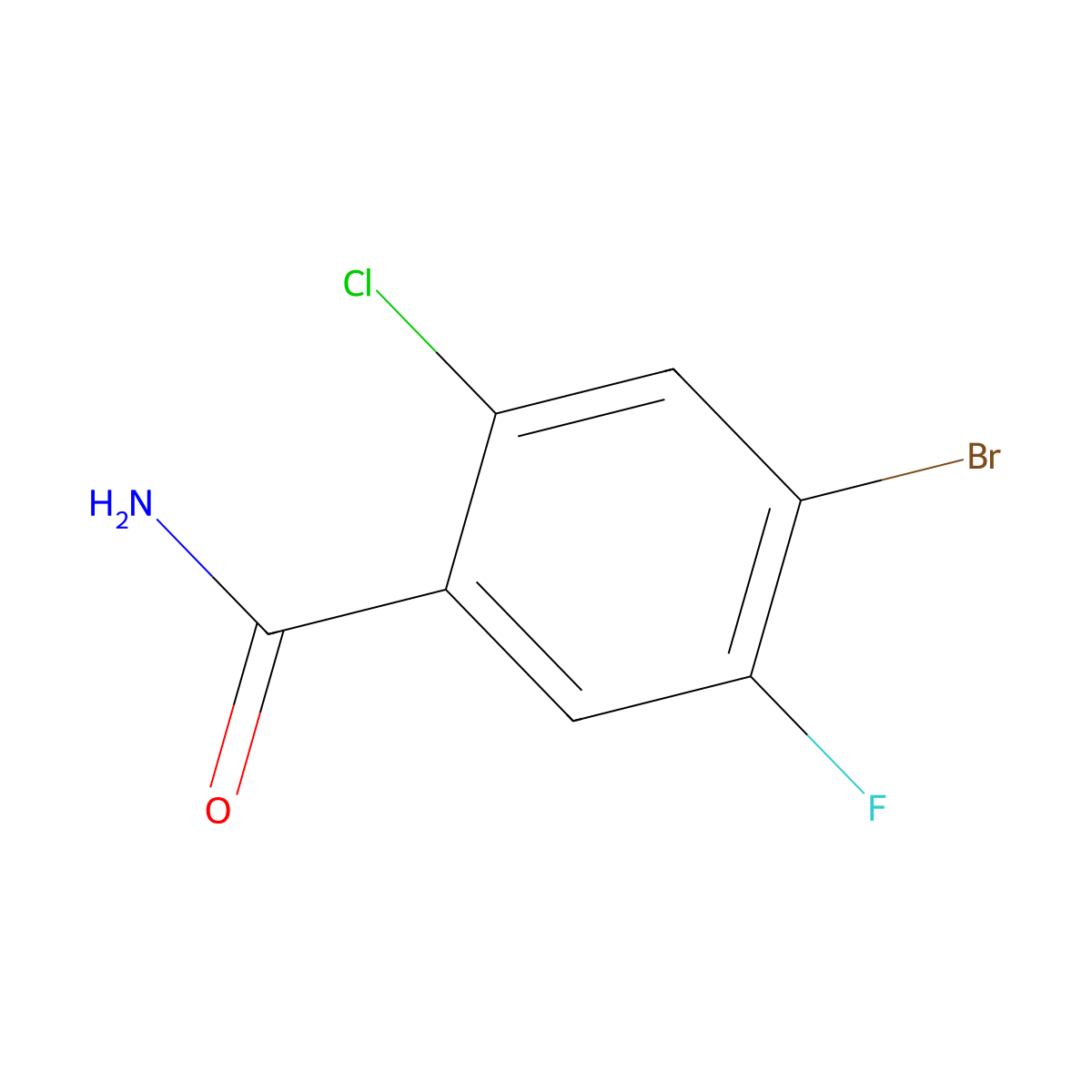 4-Bromo-2-chloro-5-fluorobenzamide molecular structure, CAS 1126779-31-4