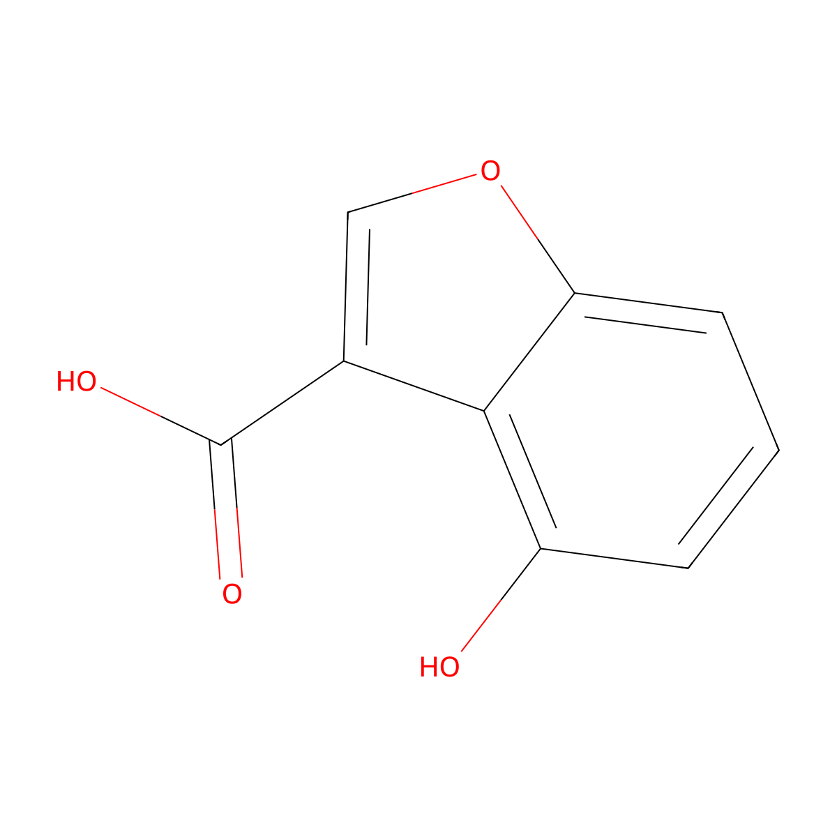 4-Hydroxy-1-benzofuran-3-carboxylic acid molecular structure, CAS 112678-09-8