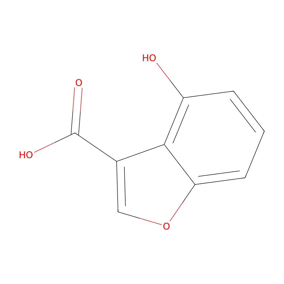 4-Hydroxy-1-benzofuran-3-carboxylic acid molecular structure, CAS 112678-09-8