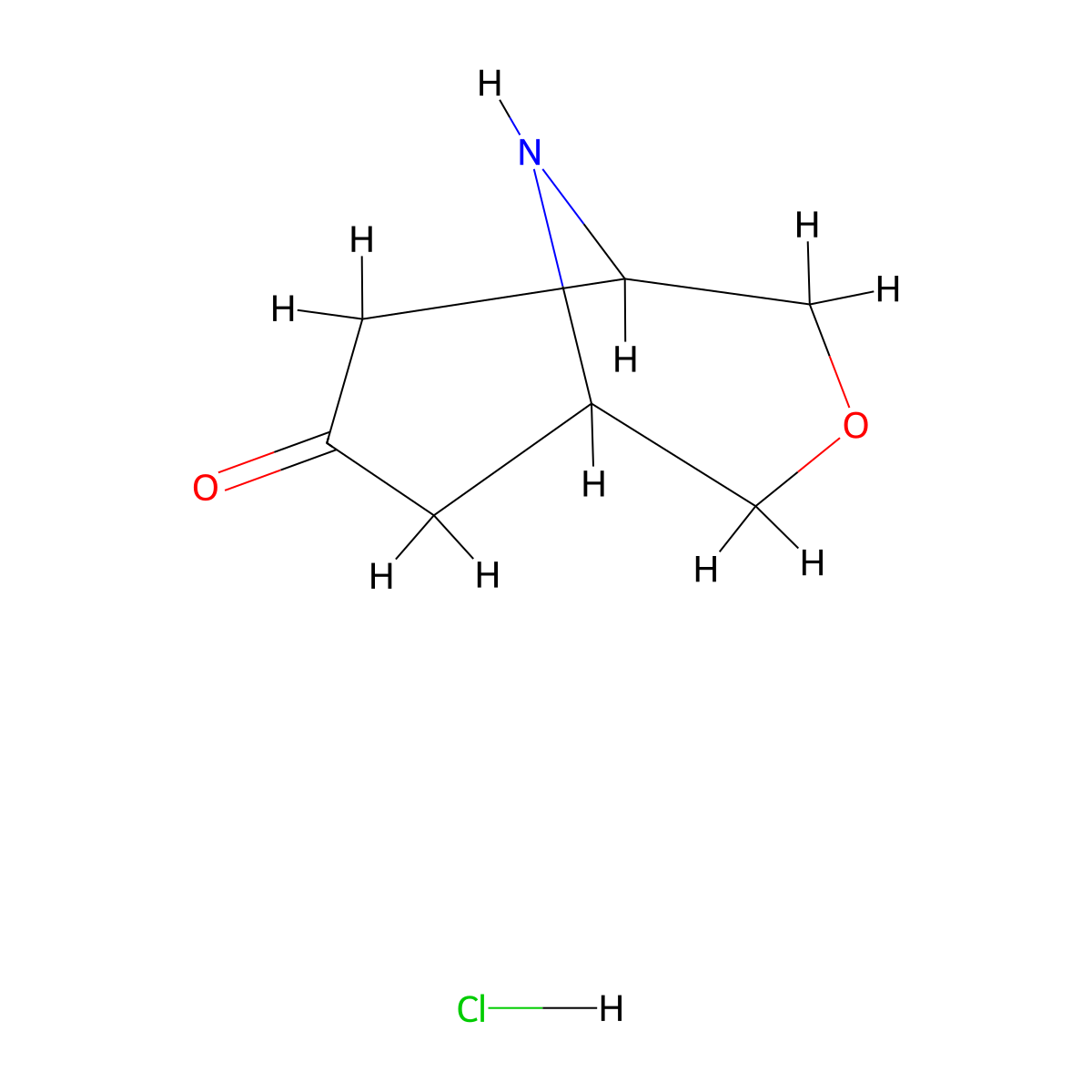 3-Oxa-9-azabicyclo(3.3.1)nonan-7-one hydrochloride molecular structure, CAS 1126795-00-3