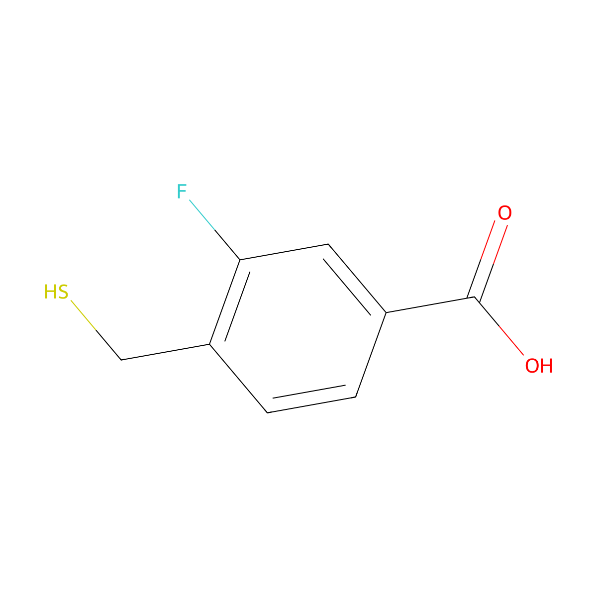 3-Fluoro-4-(sulfanylmethyl)benzoic acid molecular structure, CAS 112682-72-1