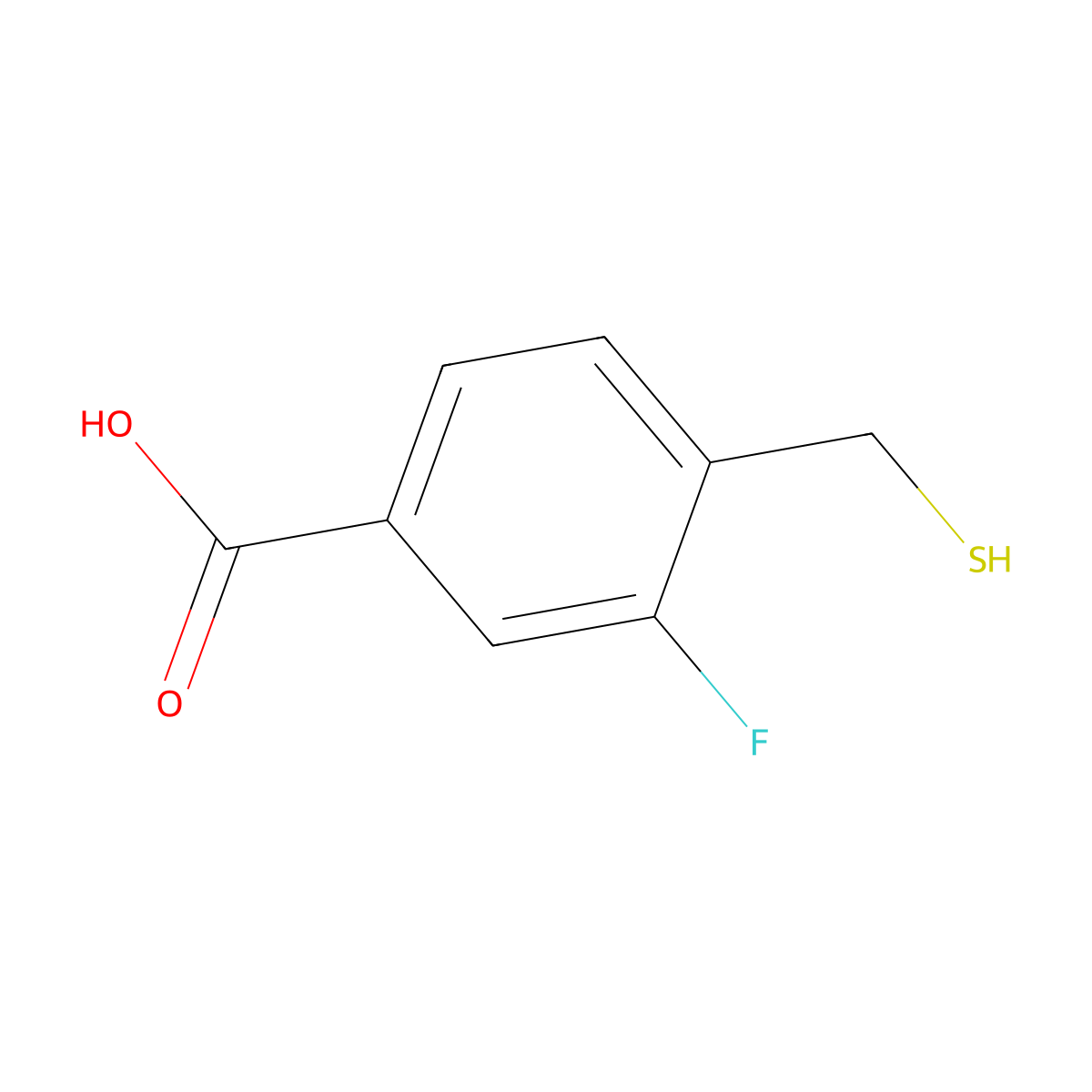 3-Fluoro-4-(sulfanylmethyl)benzoic acid molecular structure, CAS 112682-72-1