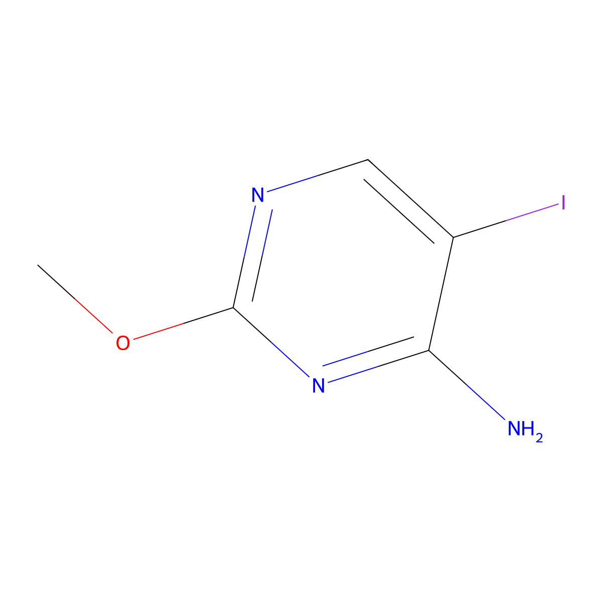 5-Iodo-2-methoxypyrimidin-4-amine molecular structure, CAS 1126848-36-9