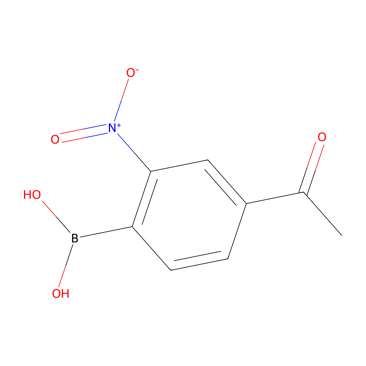 4-Acetyl-2-nitrophenylboronic acid molecular structure, CAS 1126895-86-0