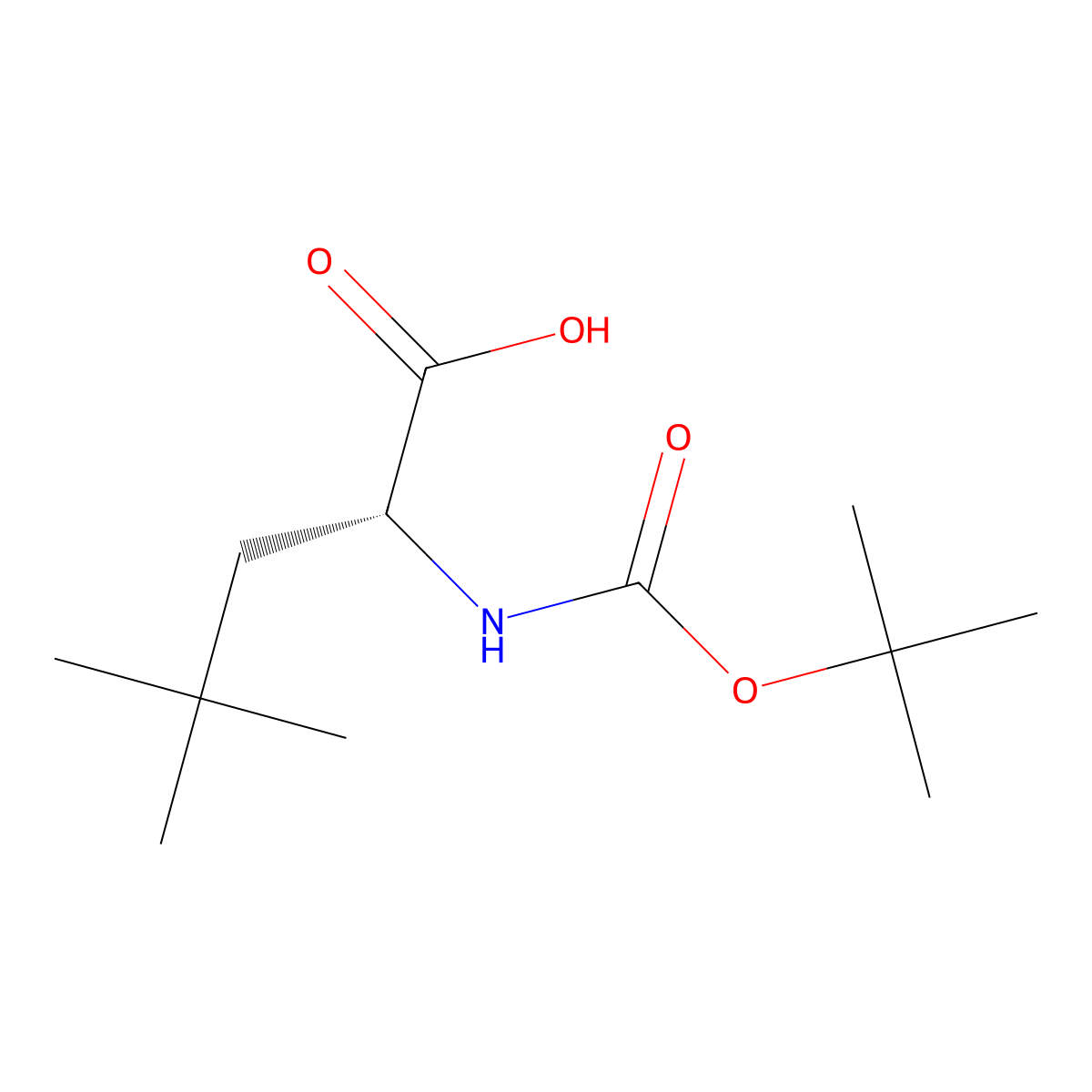 (R)-2-((tert-Butoxycarbonyl)amino)-4,4-dimethylpentanoic acid molecular structure, CAS 112695-98-4