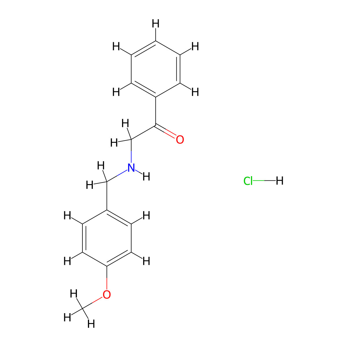 Ethanone, 2-[[(4-methoxyphenyl)methyl]amino]-1-phenyl-, hydrochloride molecular structure, CAS 112698-38-1