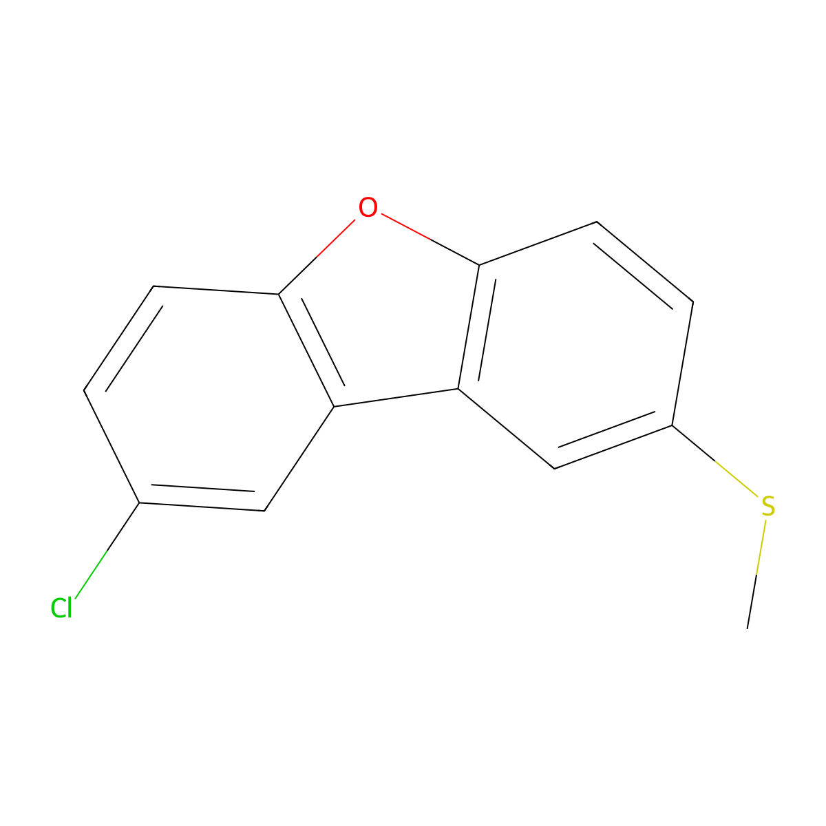 Dibenzofuran, 2-chloro-8-(methylthio)- molecular structure, CAS 112699-68-0