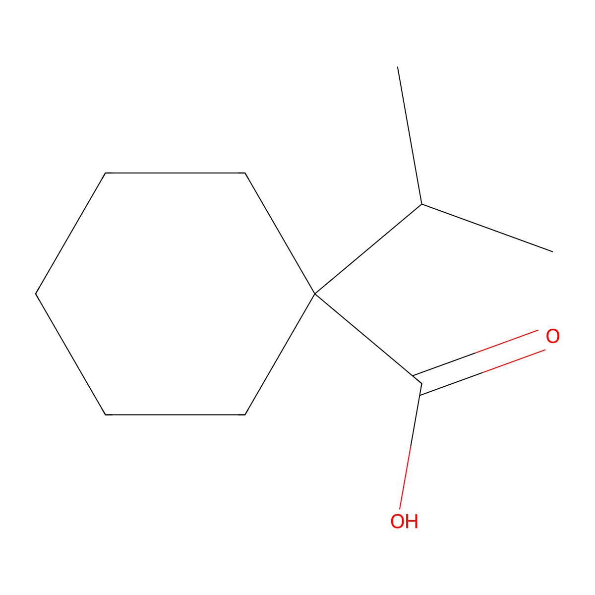 1-Isopropylcyclohexane-1-carboxylic acid molecular structure, CAS 1127-07-7