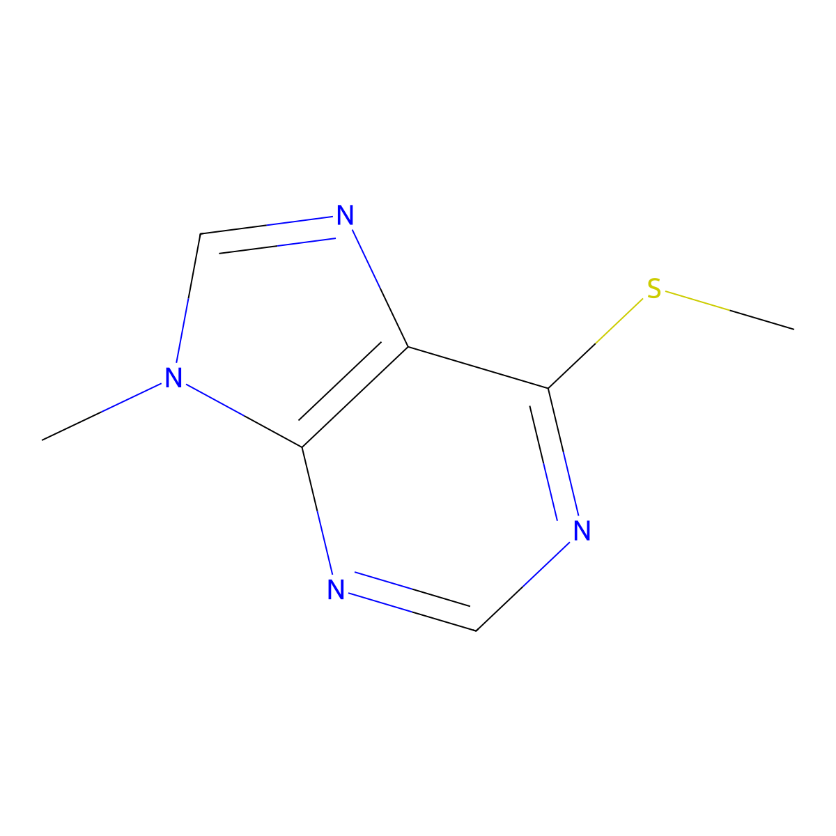 9-Methyl-6-(methylthio)-9H-purine molecular structure, CAS 1127-75-9