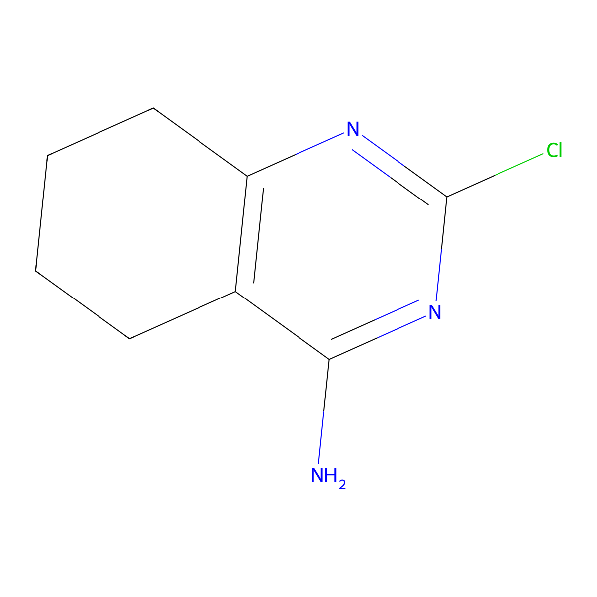 2-Chloro-5,6,7,8-tetrahydro-4-quinazolinamine molecular structure, CAS 1127-86-2