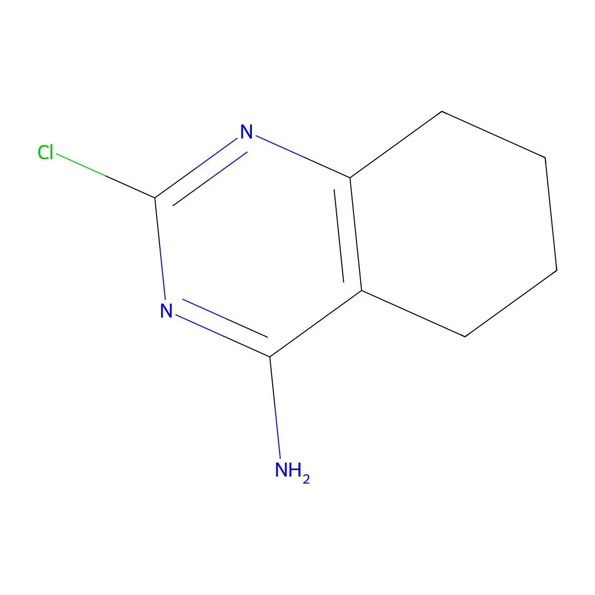 2-Chloro-5,6,7,8-tetrahydro-4-quinazolinamine molecular structure, CAS 1127-86-2