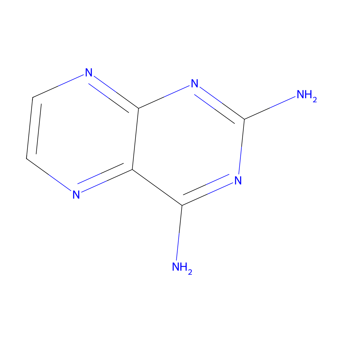 2,4-Diaminopteridine molecular structure, CAS 1127-93-1