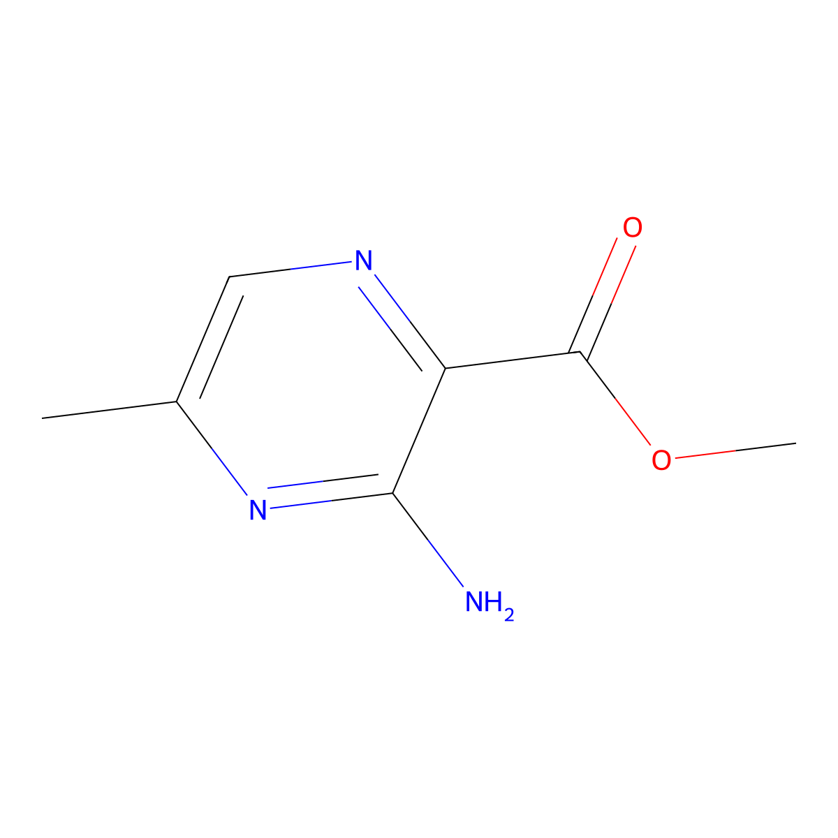 Methyl 3-amino-5-methylpyrazine-2-carboxylate molecular structure, CAS 1127-98-6