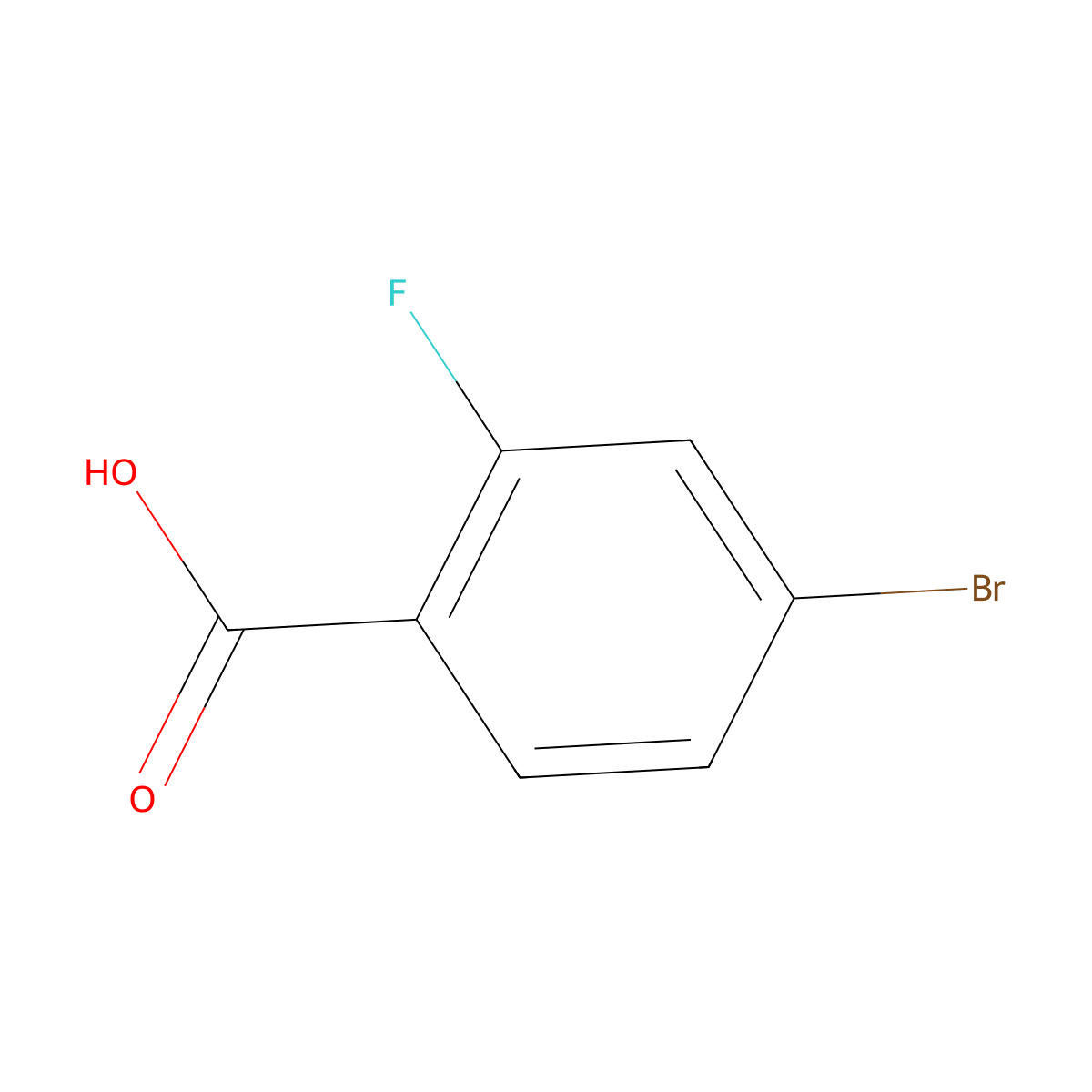 4-Bromo-2-fluorobenzoic acid molecular structure, CAS 112704-79-7