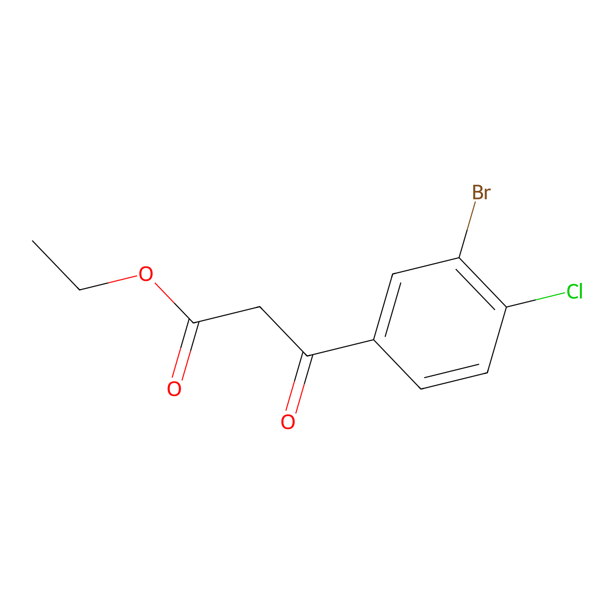 Ethyl 3-(3-bromo-4-chlorophenyl)-3-oxopropanoate molecular structure, CAS 112704-82-2