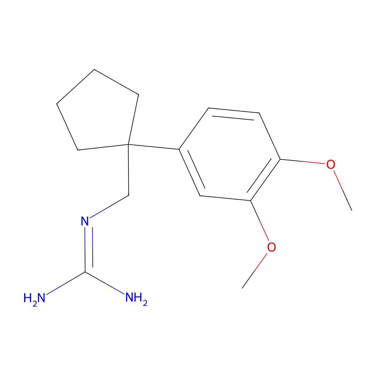 2-[[1-(3,4-Dimethoxyphenyl)cyclopentyl]methyl]guanidine molecular structure, CAS 112706-39-5