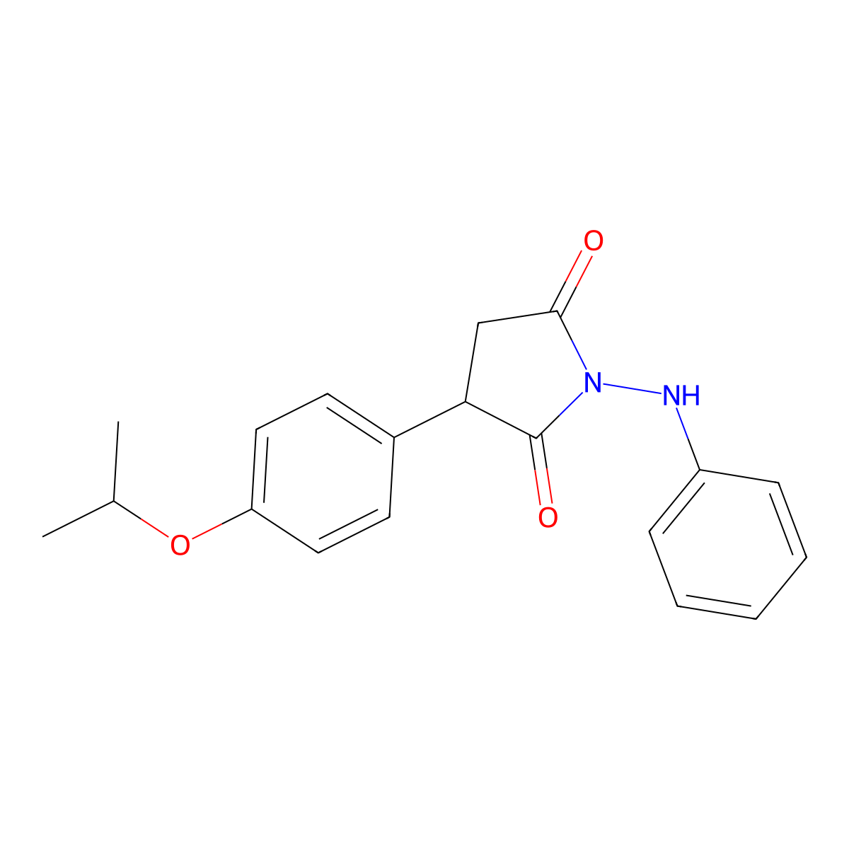 2,5-Pyrrolidinedione, 3-[4-(1-methylethoxy)phenyl]-1-(phenylamino)- molecular structure, CAS 112706-45-3