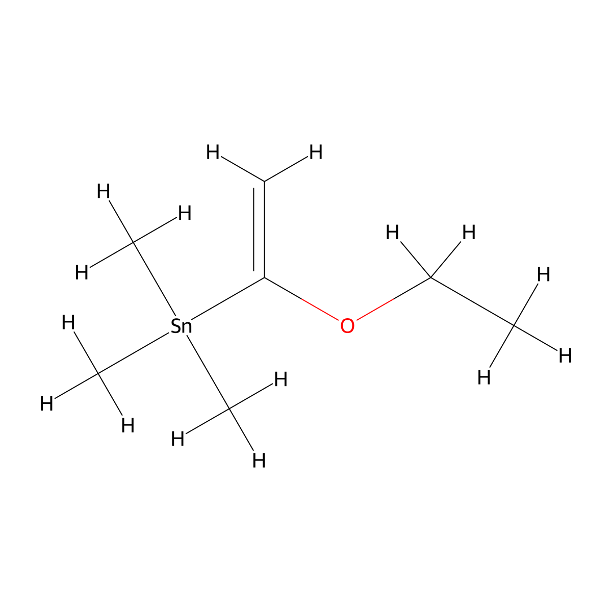 (1-Ethoxyethenyl)(trimethyl)stannane molecular structure, CAS 112713-84-5