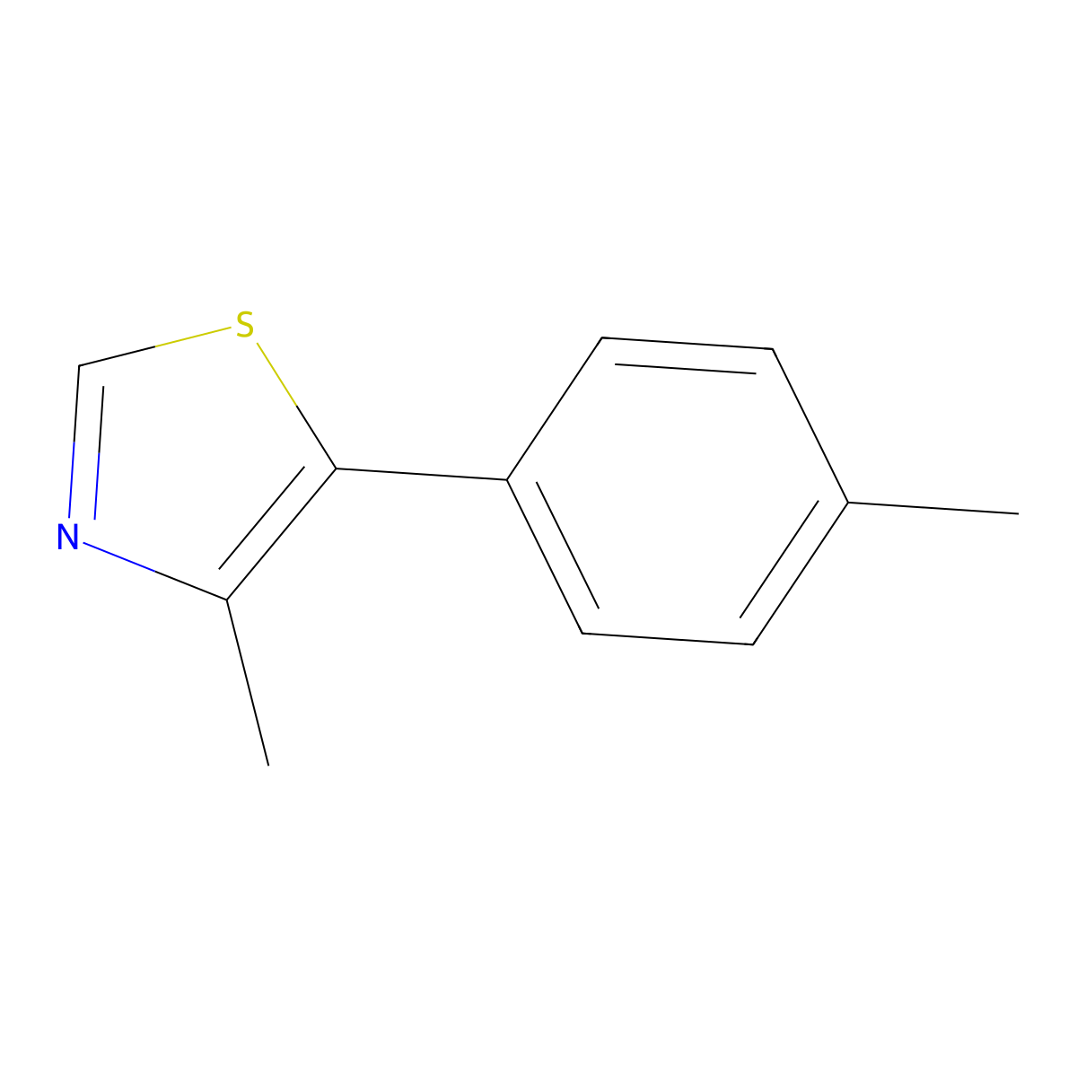 4-Methyl-5-(4-methylphenyl)-1,3-thiazole molecular structure, CAS 1127217-23-5