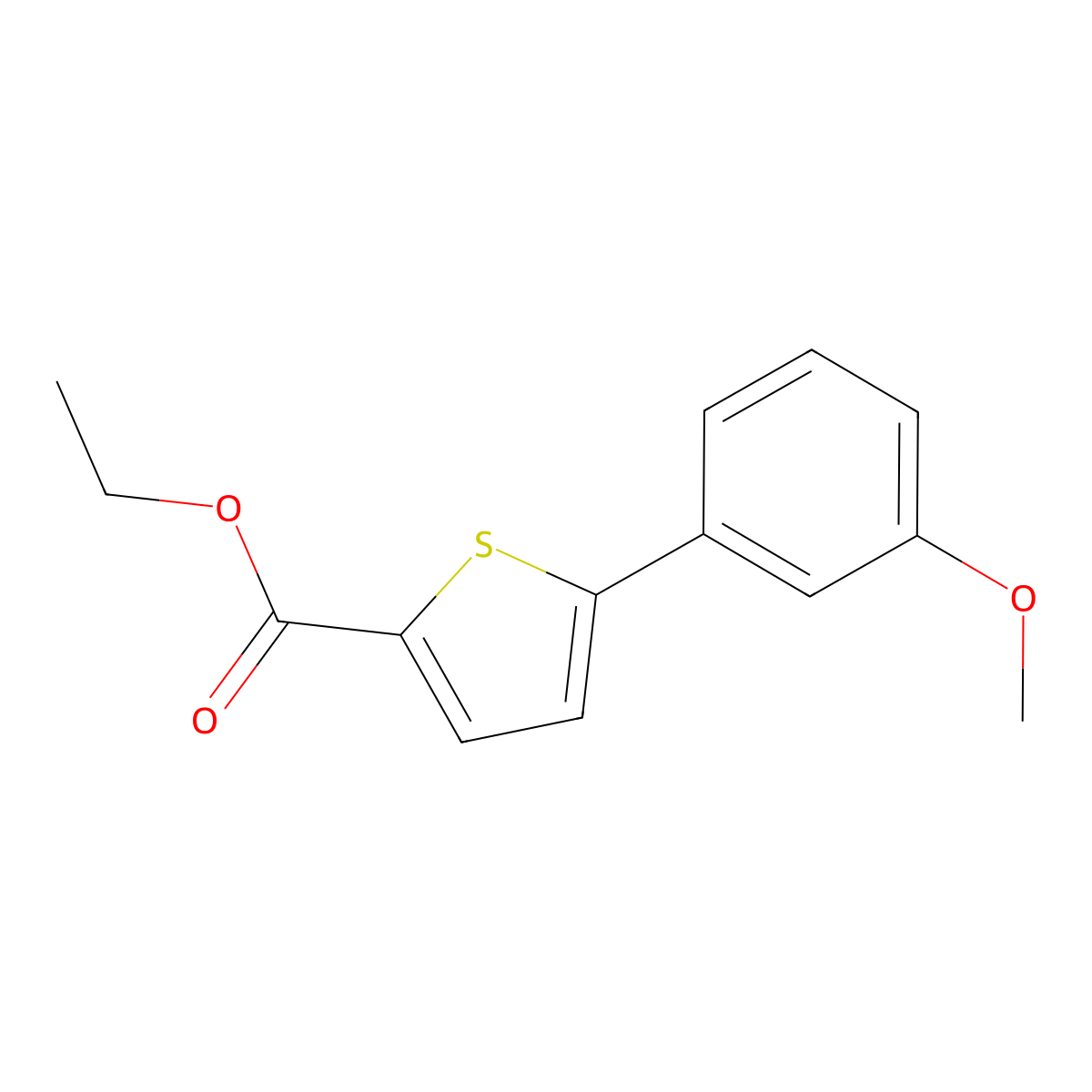 Ethyl 5-(3-methoxyphenyl)thiophene-2-carboxylate molecular structure, CAS 1127217-38-2