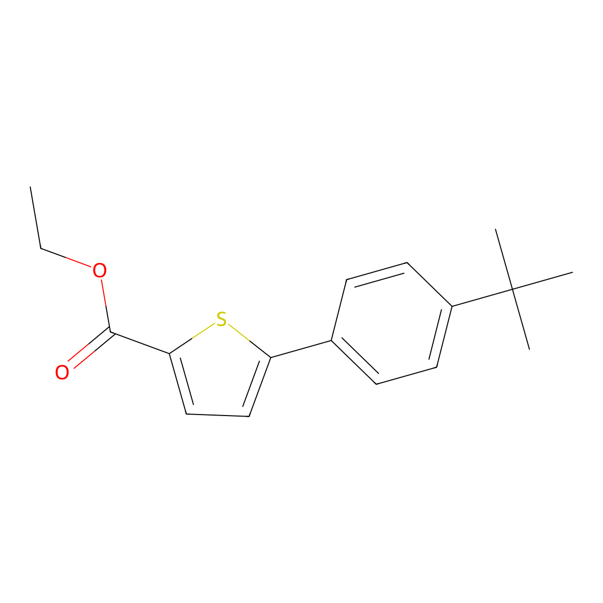 Ethyl 5-(4-tert-butylphenyl)thiophene-2-carboxylate molecular structure, CAS 1127217-40-6