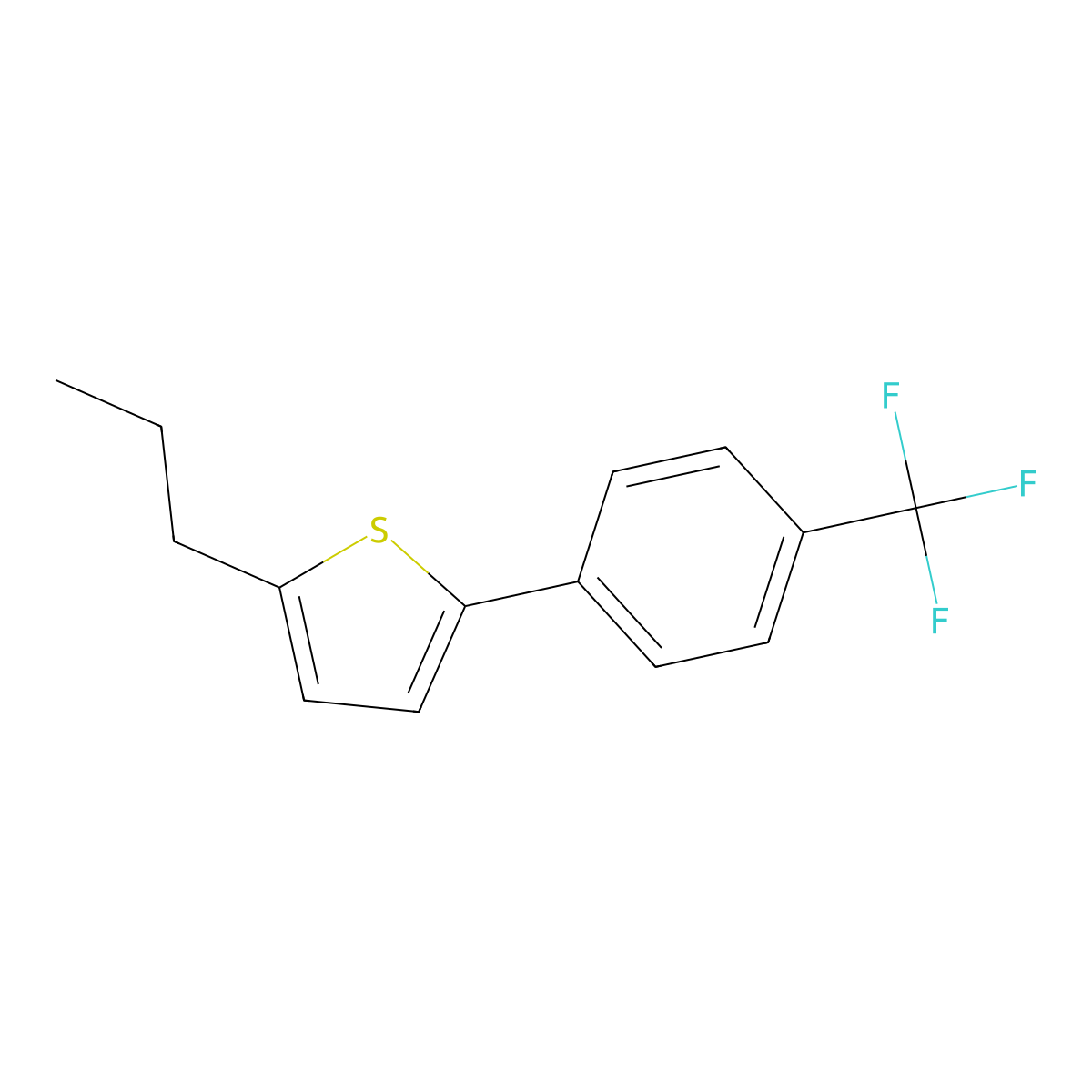 2-(4-Trifluoromethylphenyl)-5-propylthiophene molecular structure, CAS 1127217-52-0