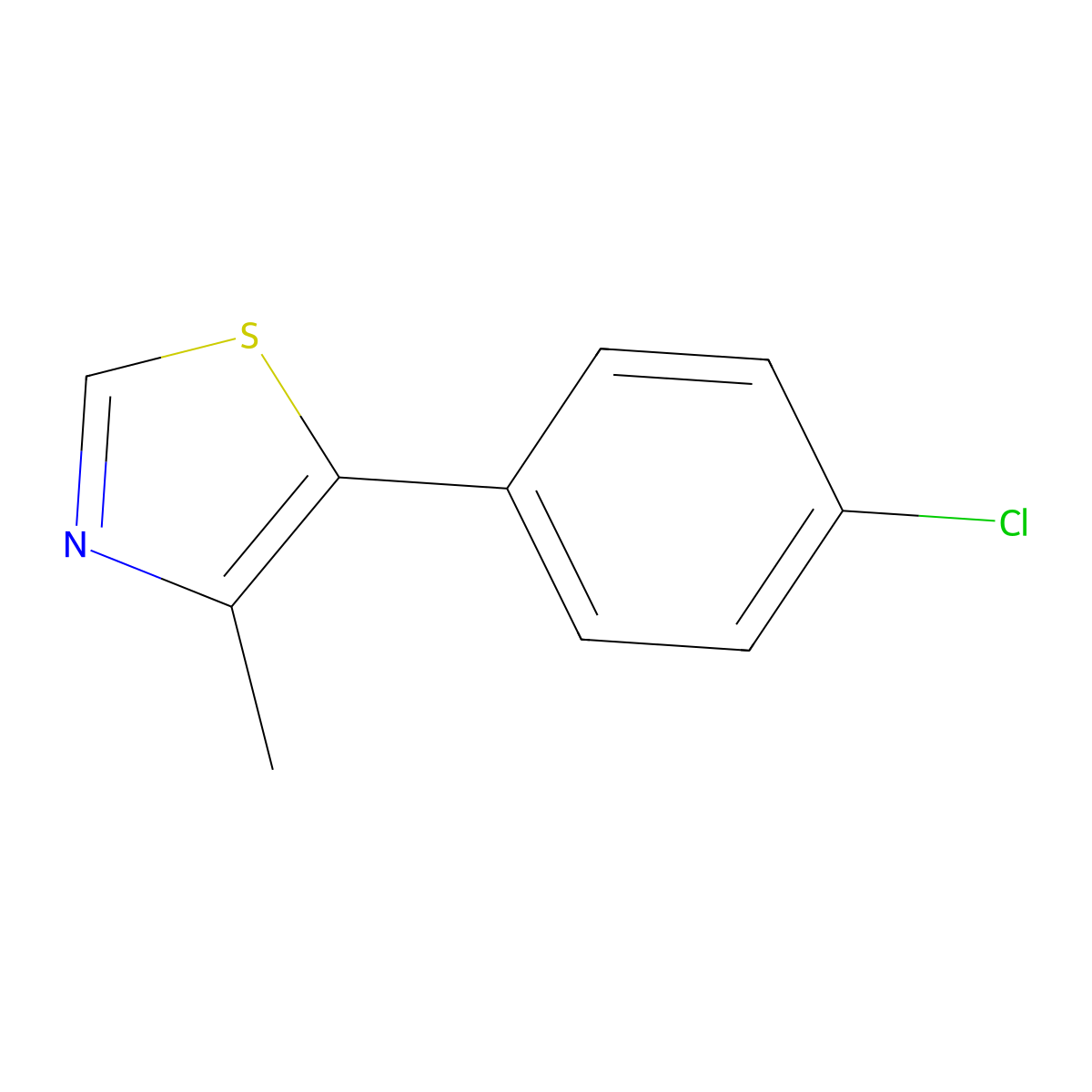 5-(4-Chlorophenyl)-4-methyl-1,3-thiazole molecular structure, CAS 1127217-94-0