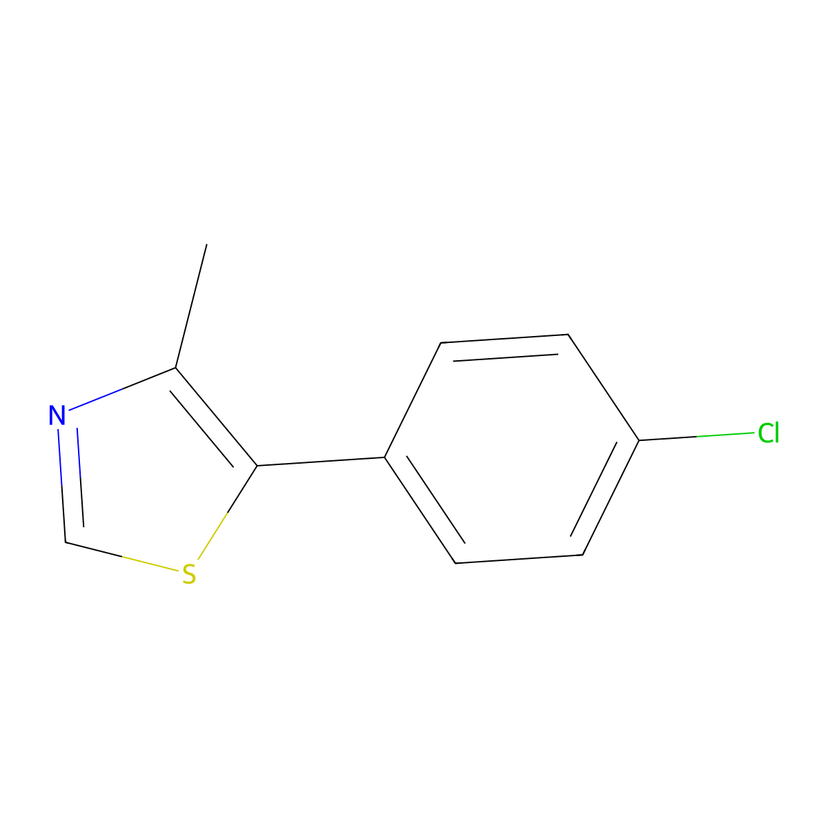 5-(4-Chlorophenyl)-4-methyl-1,3-thiazole molecular structure, CAS 1127217-94-0