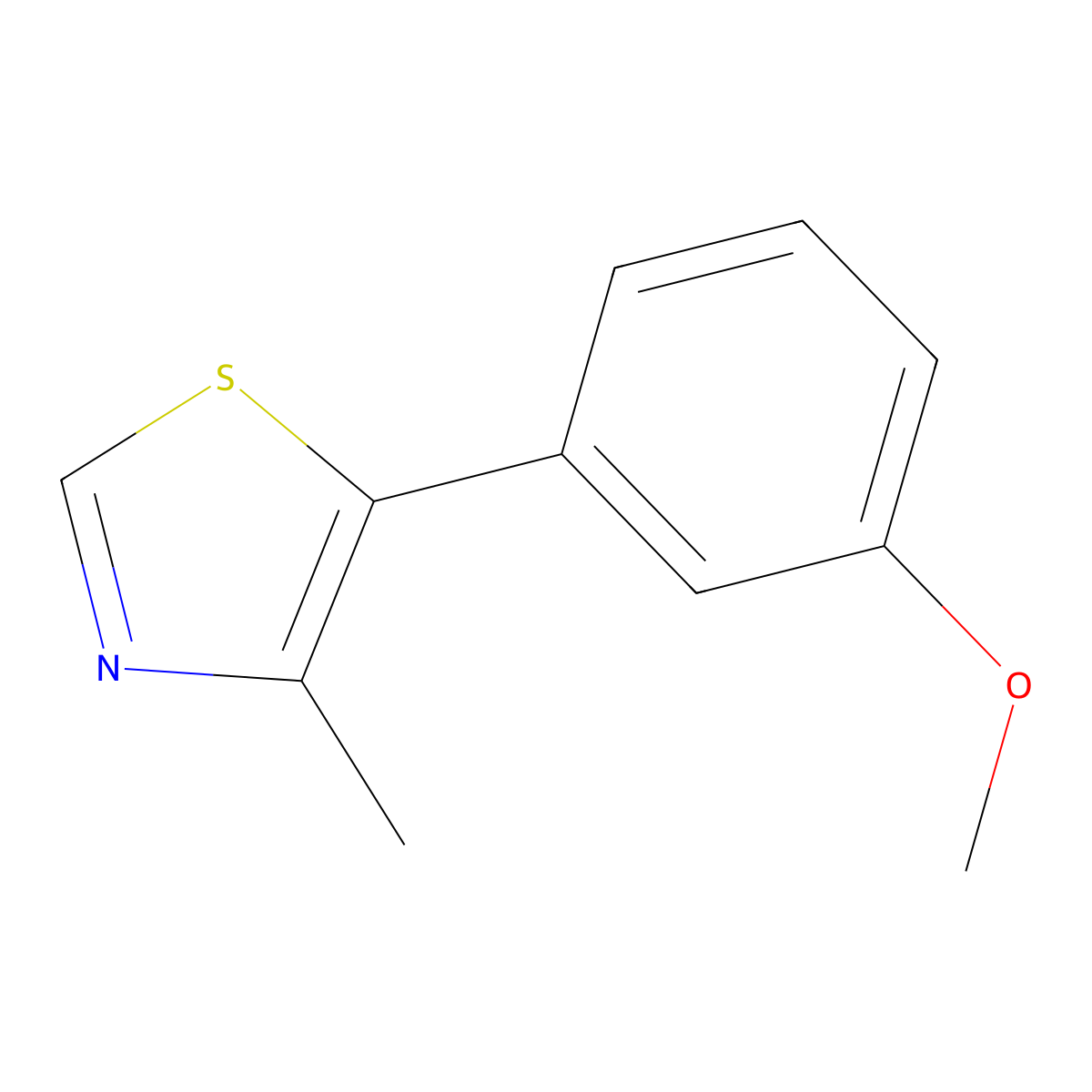 5-(3-Methoxyphenyl)-4-methyl-1,3-thiazole molecular structure, CAS 1127217-95-1