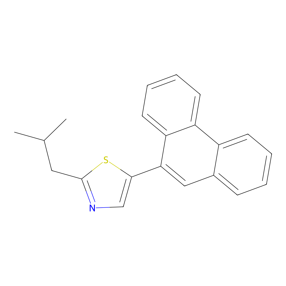 2-(2-Methylpropyl)-5-(phenanthren-9-yl)-1,3-thiazole molecular structure, CAS 1127218-01-2