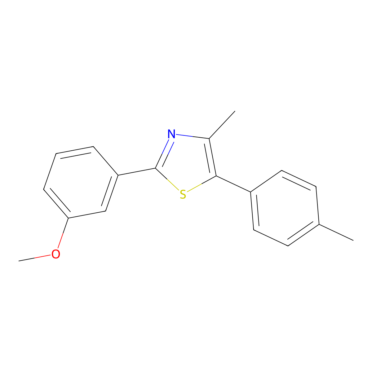 2-(3-Methoxyphenyl)-4-methyl-5-(p-tolyl)thiazole molecular structure, CAS 1127218-03-4