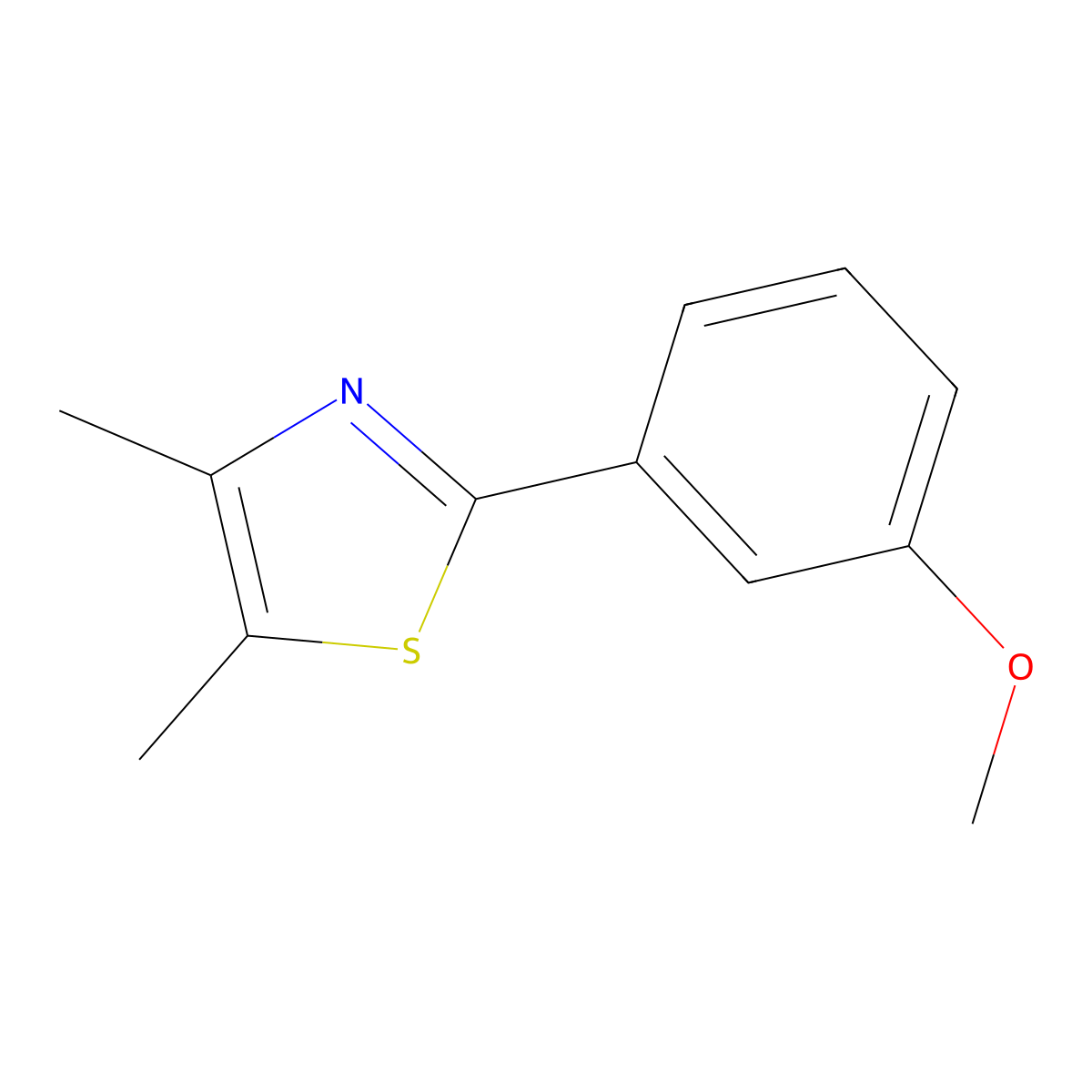 2-(3-Methoxyphenyl)-4,5-dimethylthiazole molecular structure, CAS 1127218-05-6