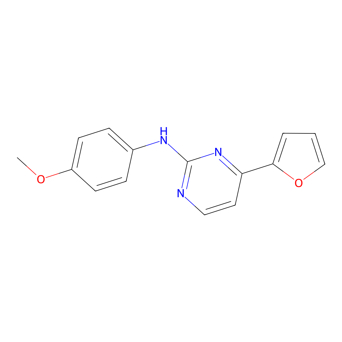 4-(furan-2-yl)-N-(4-methoxyphenyl)pyrimidin-2-amine molecular structure, CAS 112722-23-3