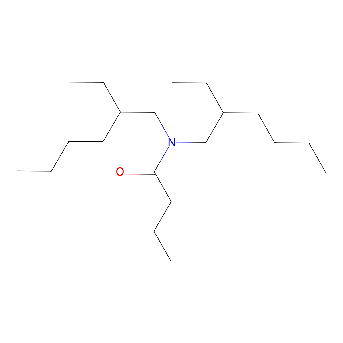 Butanamide, N,N-bis(2-ethylhexyl)- molecular structure, CAS 112724-94-4