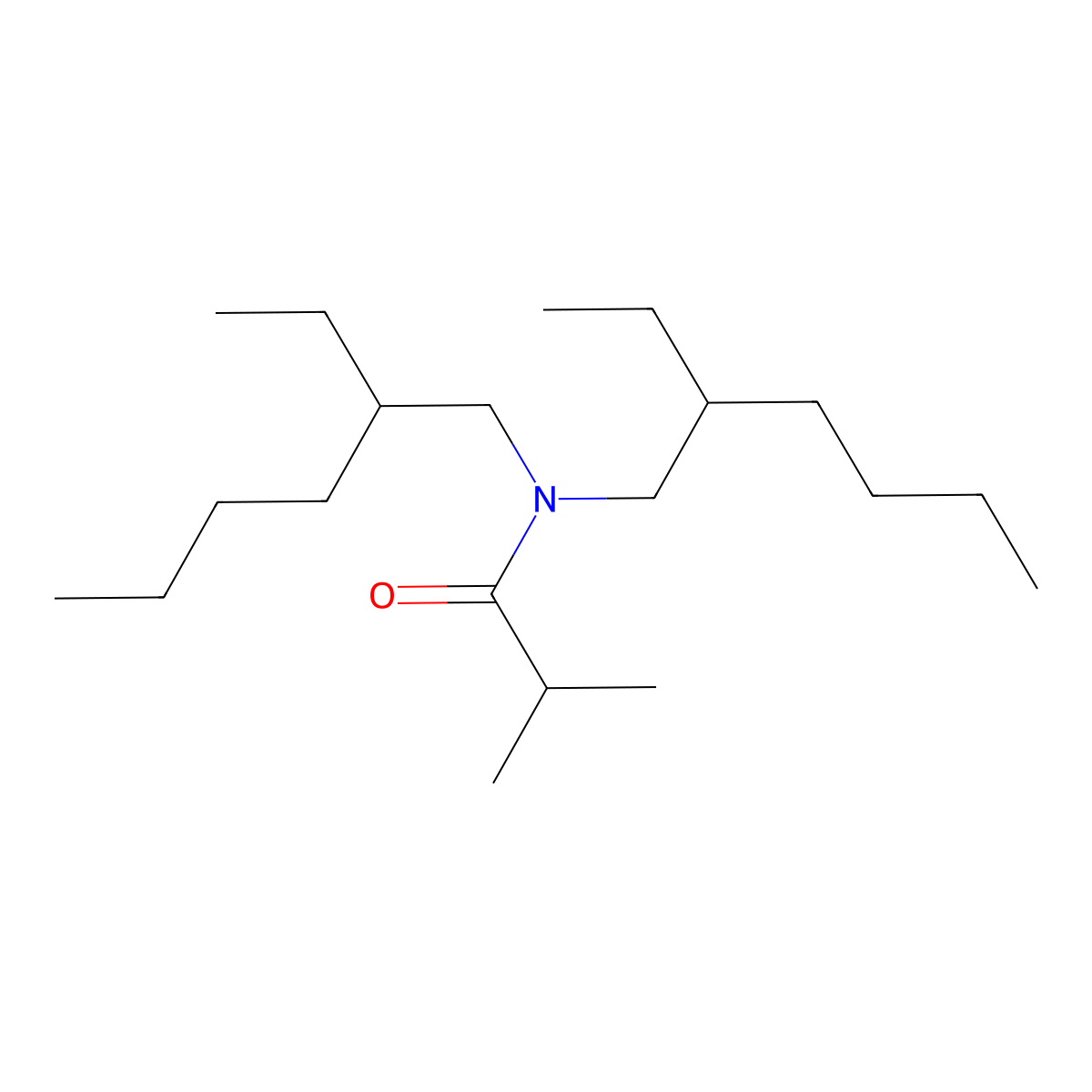 N,N-bis(2-ethylhexyl)-2-methylpropanamide molecular structure, CAS 112724-95-5