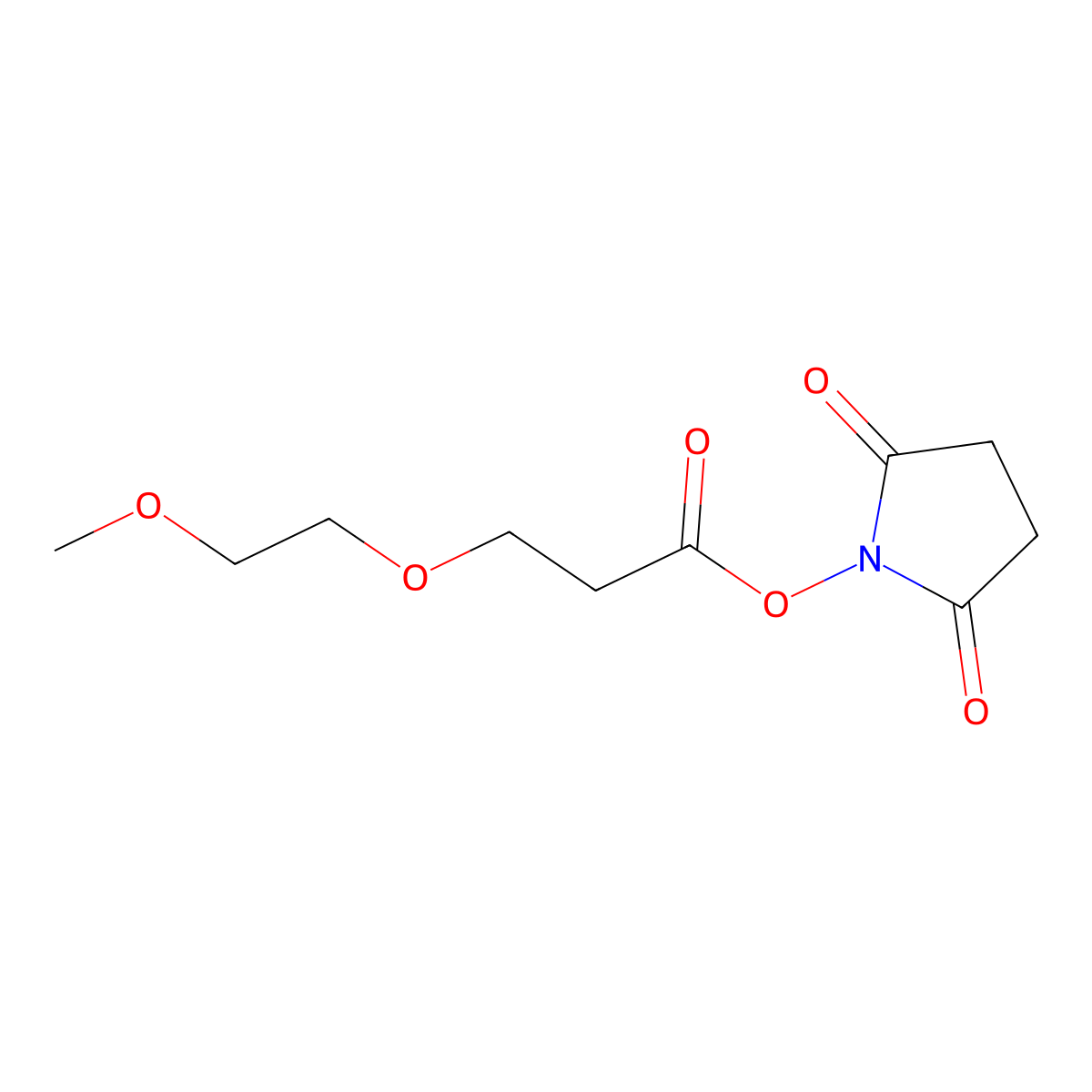 2,5-Dioxopyrrolidin-1-yl 3-(2-methoxyethoxy)propanoate molecular structure, CAS 1127247-34-0